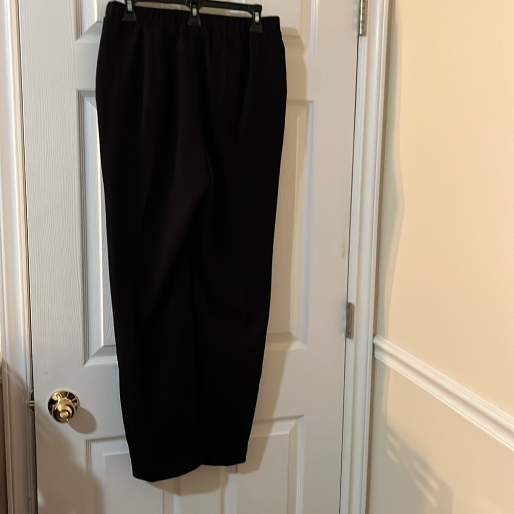 Black Women's Pull-On Straight Pants - Picture 2 of 3